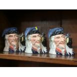 Three Royal Doulton toby jugs 'The Wizard'