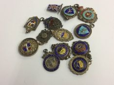 Collection of silver fobs (12) total weight 161 grams.
