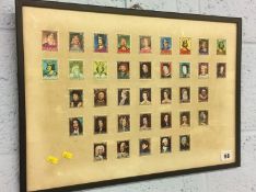 Framed and mounted stamp collection