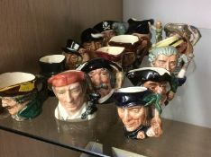 Fifteen mini Royal Doulton toby jugs