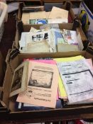 Three trays of assorted ephemera