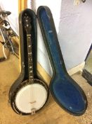 A banjo and case