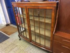 Mahogany bow front china cabinet