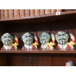 Four Royal Doulton toby jugs 'The Genie'