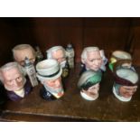 Eight small Royal Doulton toby jugs