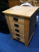 Modern oak chest of drawers