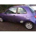 A Ford KA, 3 door hatchback, petrol, no tax, no MOT