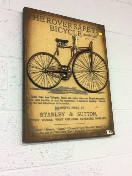 Reproduction bicycle advertising sign