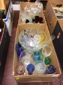 Assorted glass ware in two boxes