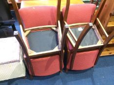 Walnut table and four chairs