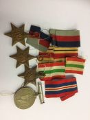 Assorted medals; Italy, 39-45 star, Africa star