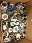 Collection of silver rimmed pots