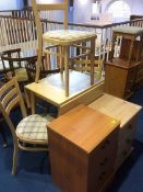 Two chests, kitchen table and chairs