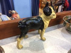 Cast metal figure of a dog