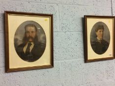 Pair of tinted portraits