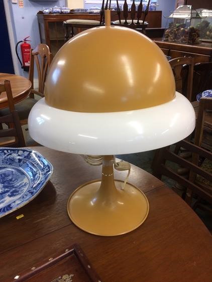 1960's aluminium table lamp on tulip base