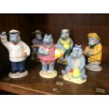 Six Beswick 'Hippos on Holiday'