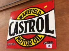 Enamelled Castrol sign