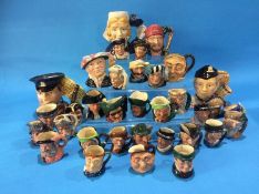 Collection of thirty four Royal Doulton character jugs
