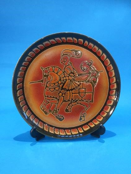 A Poole pottery charger by Diana Davis, 'Jouster' and another of an 'Owl' (2), 32cm diameter - Image 2 of 5