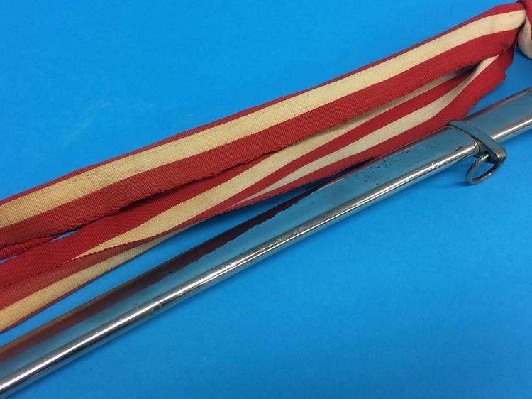 A Japanese 20th Century ceremonial sword with mon and sash (French Influence), length of blade 78cm - Image 4 of 9