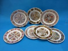 A set of seven Spode plates