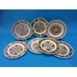 A set of seven Spode plates