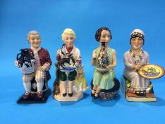 Four Kevin Francis figures; 'Josiah Wedgwood', 'Charlotte Rhead', 'Clarice Cliff' and 'Peggy Davis'