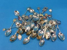 Collection of mostly silver enamelled spoons