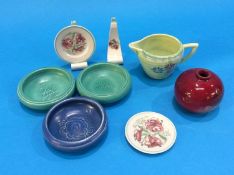 A miniature Clarice Cliff jug, seven pieces of Susie Cooper etc. (9)