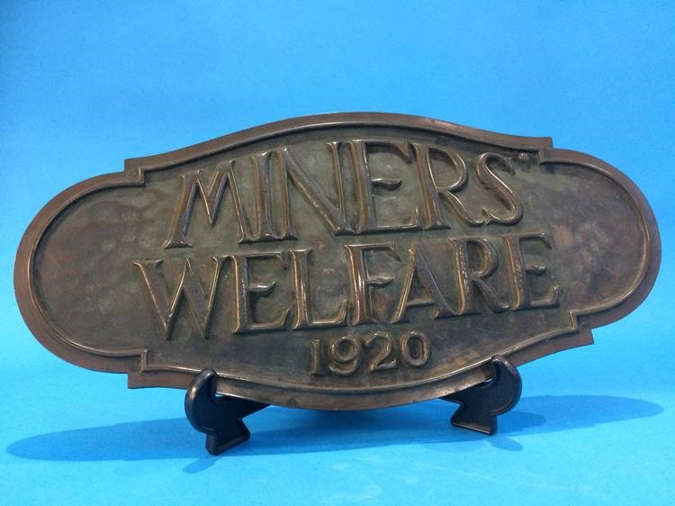 A large Edwardian bronze 'Miners Welfare 1920' wal - Image 3 of 3