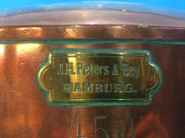 A copper ships light, J. H. Peters and Bey Hamburg - Image 2 of 6