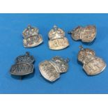 Collection of six silver A.R.P. Warden's badges