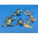 A set of three Beswick graduated Kingfishers, 729