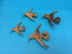 Five Beswick Humming birds, numbered 1023