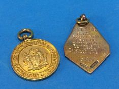 Two 9ct gold fobs, 16.4 grams