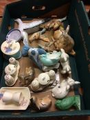 Tray of assorted Poole, Beswick etc.