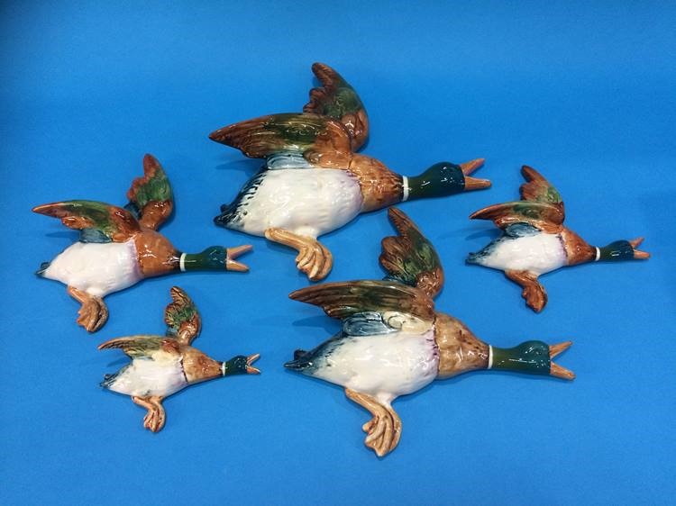 A set of five graduating Beswick ducks, number 596