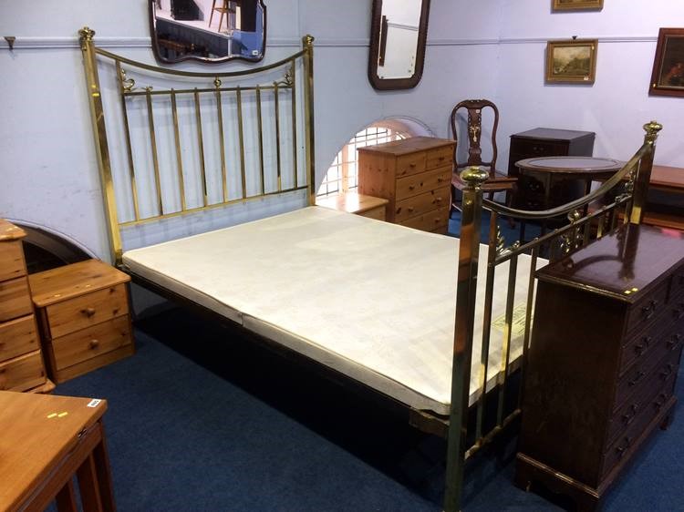 An Edwardian brass Art Nouveau style bed frame, 13 - Image 2 of 2