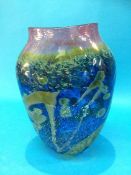 A Melting Pots Glassworks decorative glass vase, 26cm height