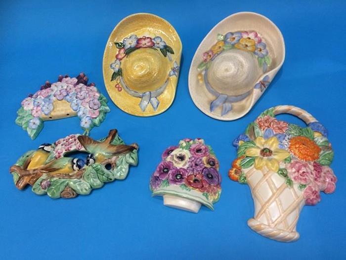 Two Beswick wall mounted bonnets, three Beswick wall mounted floral displays and a wall mounted - Image 2 of 2