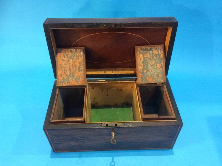 A mahogany tea caddy - Image 5 of 6