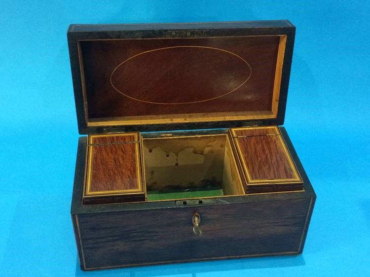 A mahogany tea caddy - Image 3 of 6