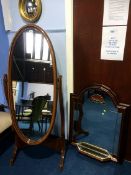 A cheval mirror and another mirror