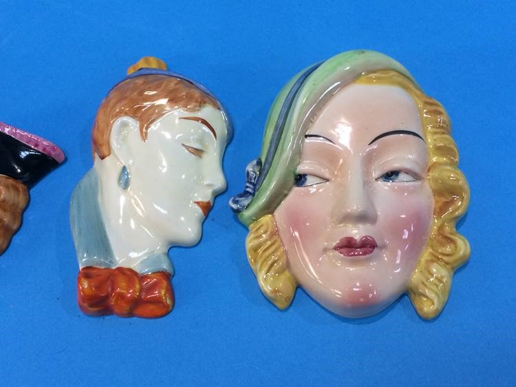 Four Beswick Art Deco wall masks, numbered 363, 36 - Image 3 of 3