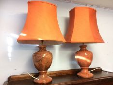 A pair of decorative table lamps