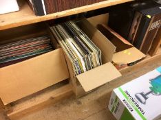 Quantity of LPs and a gramophone