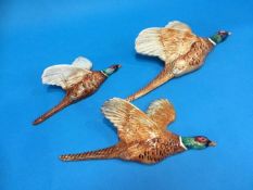 A set of three Beswick graduated Pheasants, number