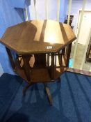 Edwardian mahogany octagonal revolving bookcase