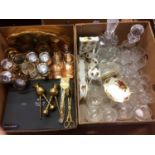 Two boxes of cut glass and Royal Albert china